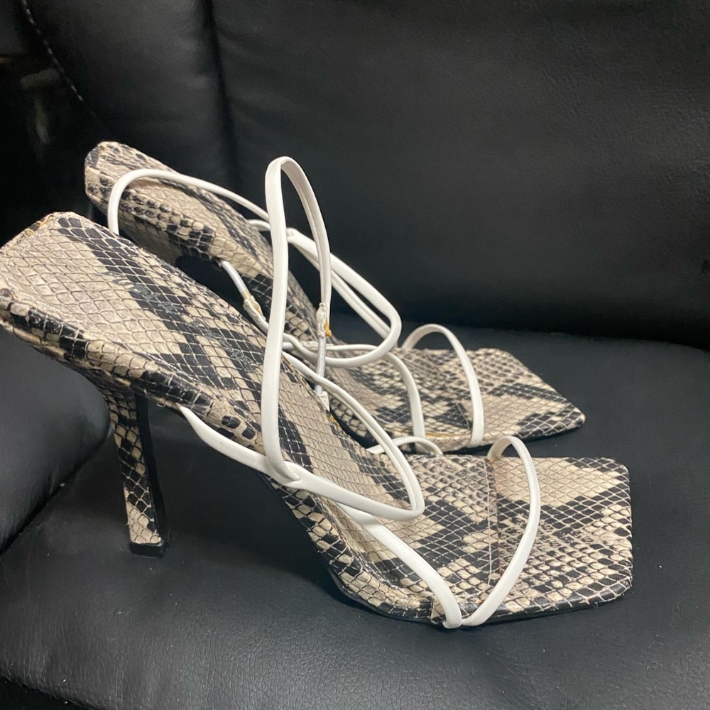 Snake print heels